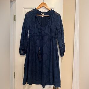 H&M Mama Maternity Navy Lace Dress with Tassel Tie